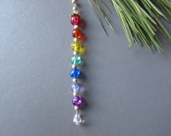 Rainbow Glass Icicle Christmas Keepsake Ornament, Xmas Decor, Secret Santa Teacher Friend Gift, Pride Sun Catcher, Necklace Pendant Drop