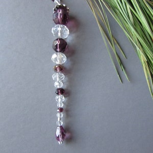 Purple Glass Icicle Ornament: Xmas Tree Decor, Suncatcher Pendant