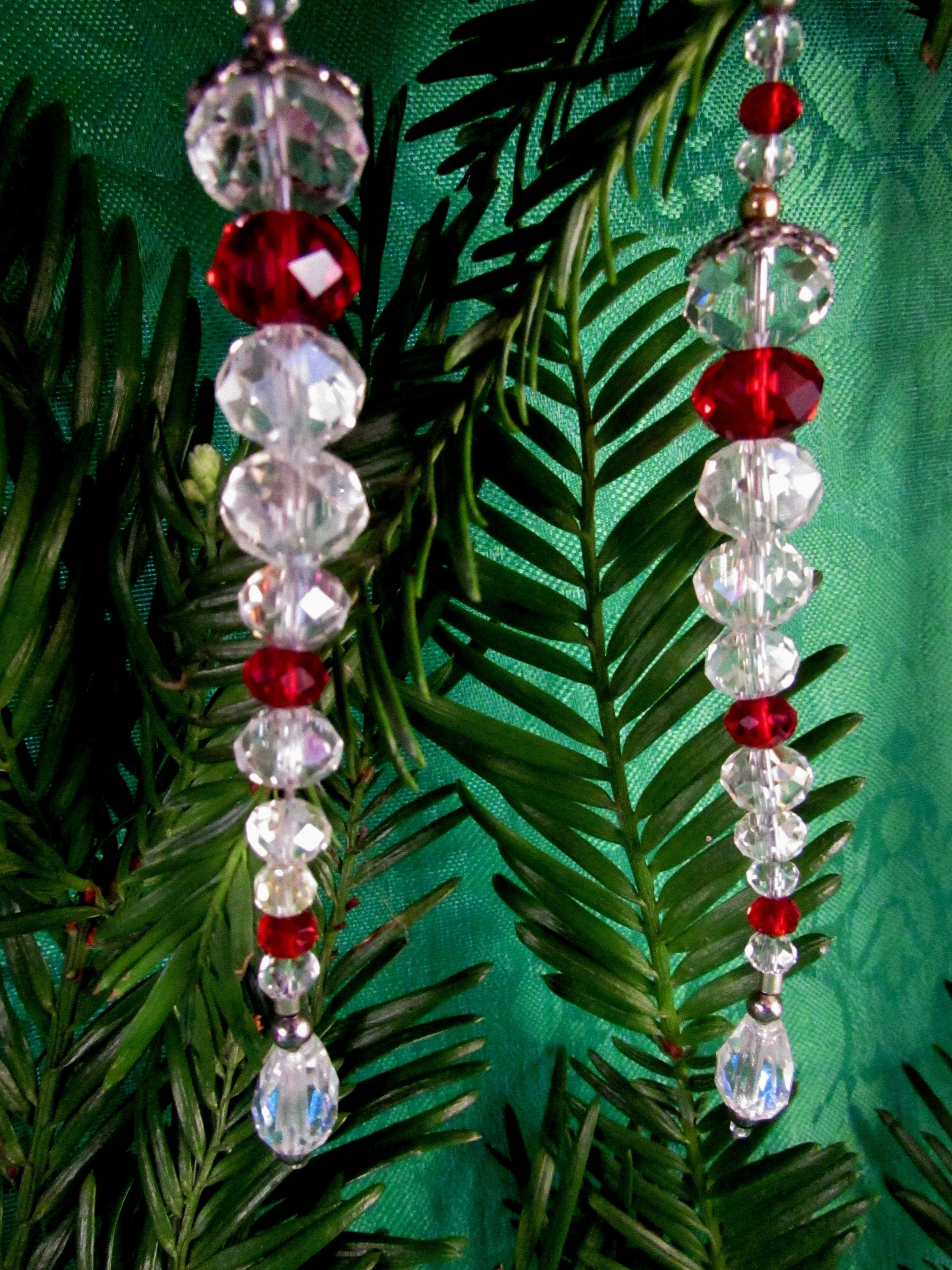 Red & Clear Crystal Icicle Tree Ornament Yuletide Icicle Tree Etsy