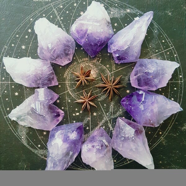 Large Raw Amethyst Points | Amethyst Geode | Amethyst Points | Protection & Tranquility | Raw Crystals | Spiritual Gifts | Quartz Crystal