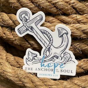 3 Sticker HOPE The anchor of the soul Hebrews 6:19 image 1