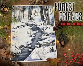 Forest Friends Advent Calendar #1 (Original)  - Paper Door Style, nature, animals, cute