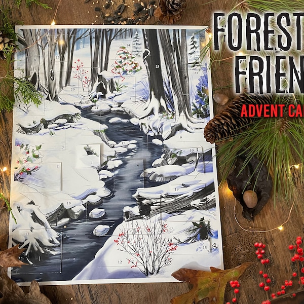 Forest Friends Advent Calendar #1 (Original)  - Paper Door Style, nature, animals, cute