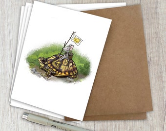 Mouse Adventures (5)-Blank Greeting Cards - (4.25 x 5.5")  Cute, Generic Card for any occasion