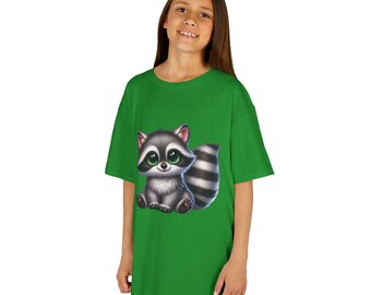 Adorable Raccoon Kids Tee: Soft Cotton Animal T-Shirt