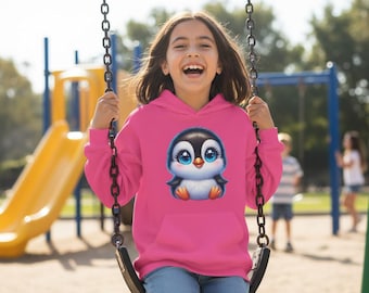 Bedårande Penguin Youth Hoodie: Mysig barntröja