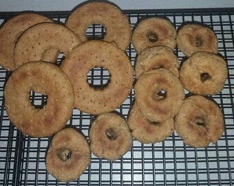 Bagels para perros con mantequilla de maní y miel