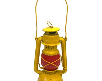 Vtg Nier Feuerhand Yellow 275 "Baby Special" Railroad Kerosene Lantern Red Globe