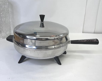Vintage Farberware 310-A 12" Electric Fry Pan Skillet Dome Lid USA-Made Tested