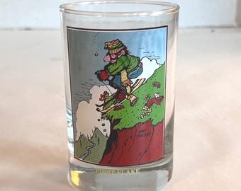 Vintage 1982 Arby's Gary Patterson First Flake Skiing Drinking Glass Tumbler