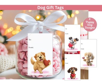 Printable Dog Gift Tags • Puppy Treat Bag Tags • Instant Download