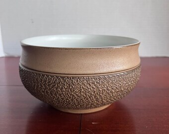 Denby England Textured 2-Tone Stoneware Bowl Brown Tan Lava Glaze MCM 7x4