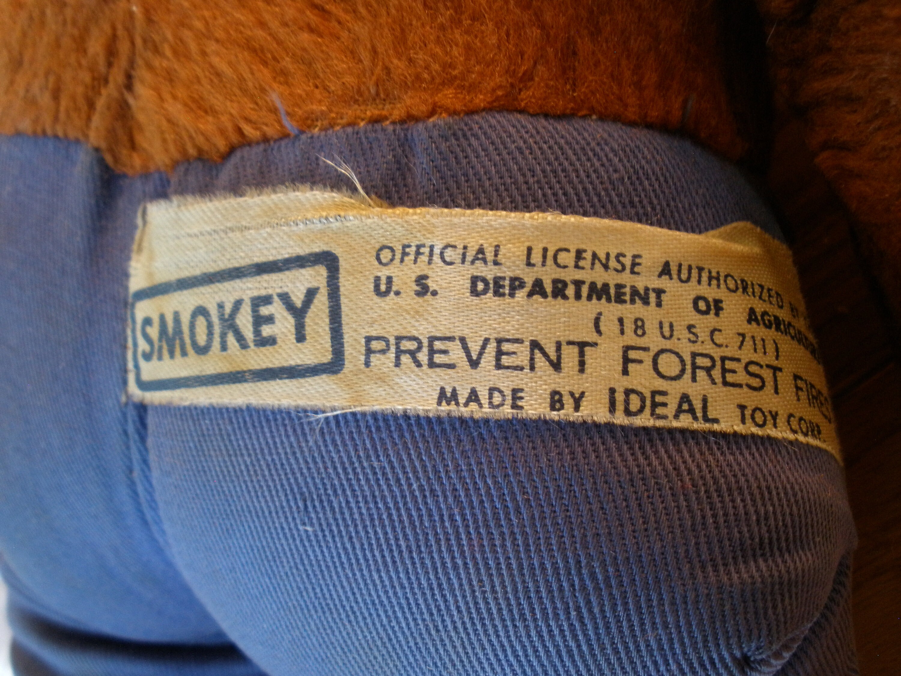 1950s SMOKEY the BEAR Plush TOY Department of Agriculture - Etsy