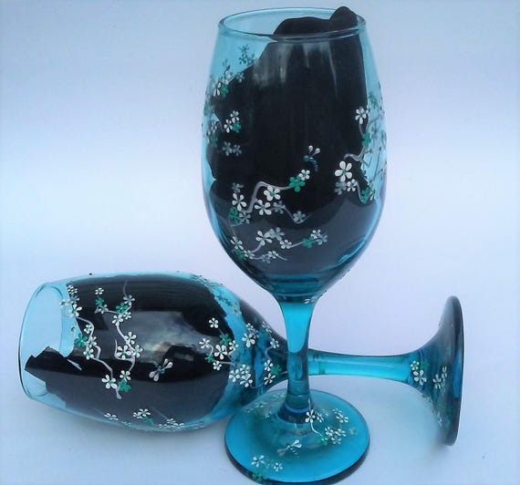 Hand Painted Wine Glasses Painted Wine Glasses Decorative Etsy