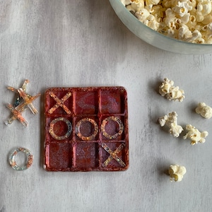 Resin  Mini Tic Tac Toe board game - Stocking stuffer,  valentines gift , board game, tic tac toe , travel game