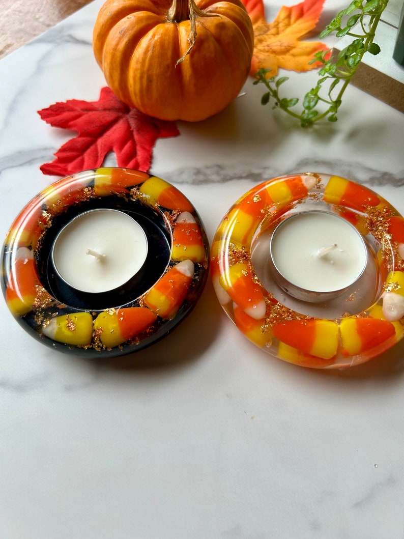 Halloween Fall Candy Corn Tea Light Candle Holder image 4