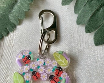 Ladybug Garden Resin Dog tags |  ID tag | Resin dog tag | Pet tag| Resin dog tag, bone tag, pet ID, designer dog tag, collar dog tag