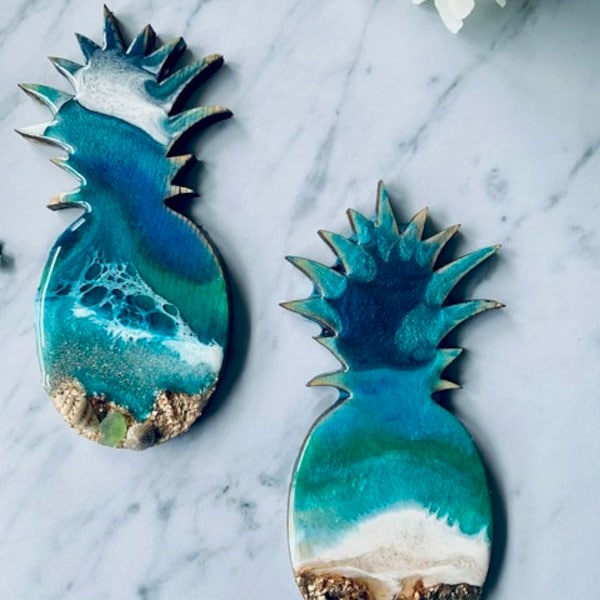 Pineapple - Ocean Pour Magnet or Ornament - American Birchwood & Resin