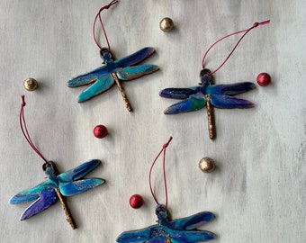 Holiday ornament- Dragonfly wooden holiday ornament nature ornament woodland ornament