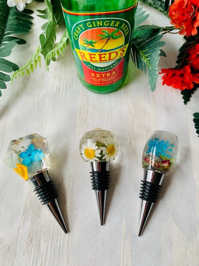 Resin Floral Bottle Stopper Wine accessories image 1