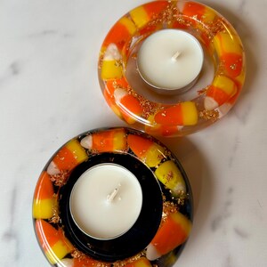 Halloween Fall Candy Corn Tea Light Candle Holder image 3