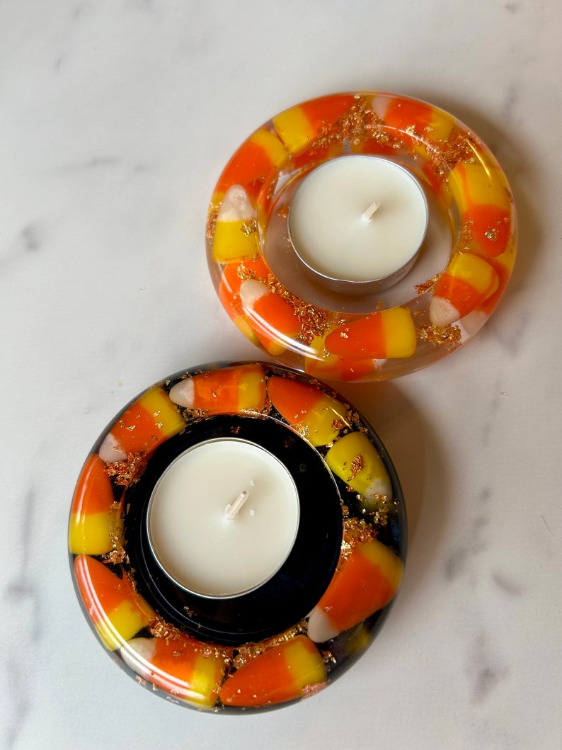 Halloween Fall Candy Corn Tea Light Candle Holder image 3