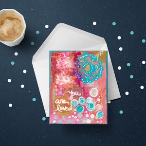 Greeting Card - &#39;You Are Loved&#39; blank notecard