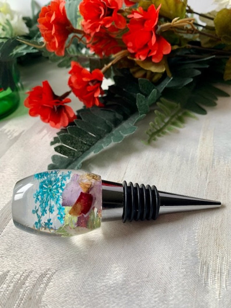 Resin Floral Bottle Stopper Wine accessories Oval