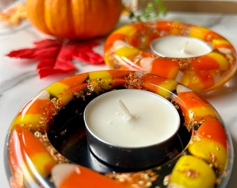 Halloween Fall Candy Corn Tea Light Candle Holder