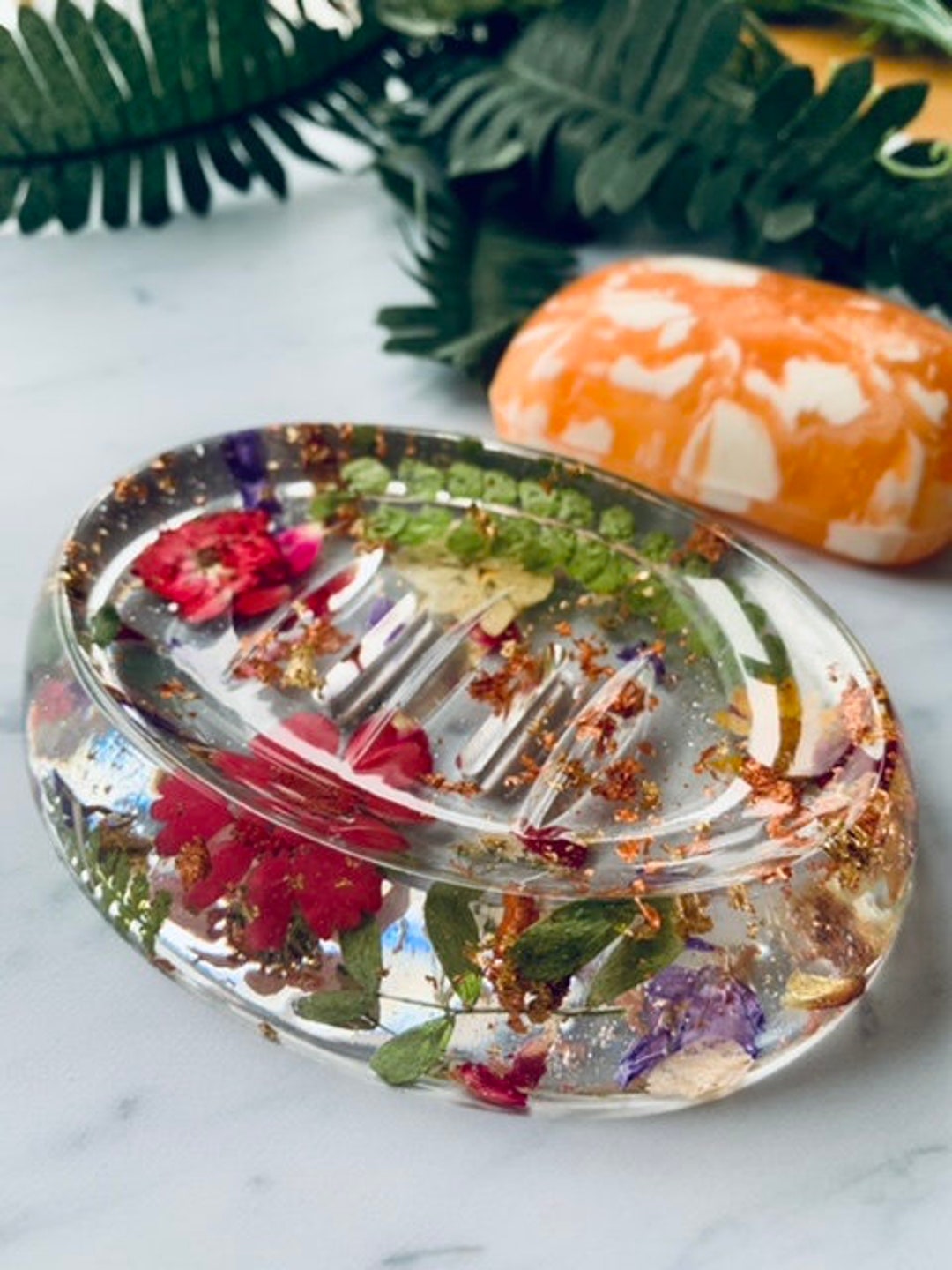 Floral Resin Soap Dish Modern Bathroom,soap Tray,soap Holder,decorative ...