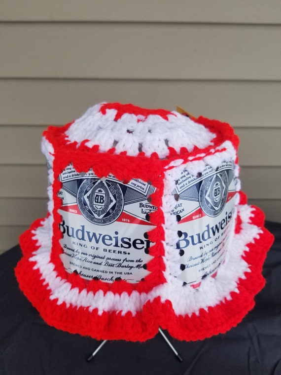 cover fruit beer can red and white yarn crochet handmade - Shop  luckyhandmade246 Other - Pinkoi