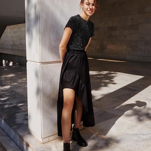 Asymmetrical High-Low Skirt Sewing Pattern, Sizes 20-28 (PDF)