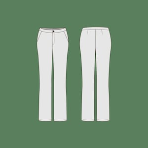 Pant patterns, sizes 10-18, pdf, Pattern for pants, trousers pattern, Straight leg pant pattern, patron couture, sewing patterns for women