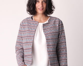 Woven Jacket Sewing Pattern: Boxy Fit, Sizes 10-18 (PDF)