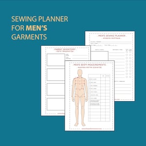 Men&#39;s Garment Sewing Planner: Project, Body & Fabric (PDF Printable)