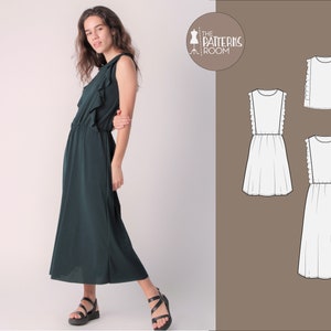 Dress pattern, Summer dress pattern, Sizes 10-18 , Pdf, Midi dress pattern, Easy dress pattern, Modern sewing patterns, Best sewing patterns
