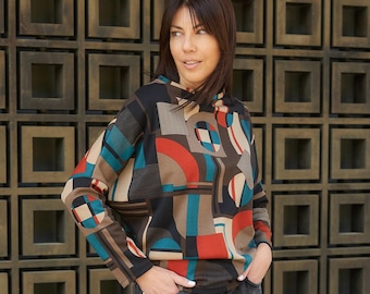 Dolman Sleeve Top Sewing Pattern: Batwing Knit Blouse (Sizes 10-18) (PDF)