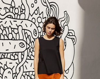 A-Line Blouse Sewing Pattern: Sleeveless Top, Sizes 20-28 (PDF)