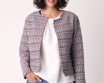Tweed Jacket PDF Sewing Pattern | Boxy Jacket Pattern