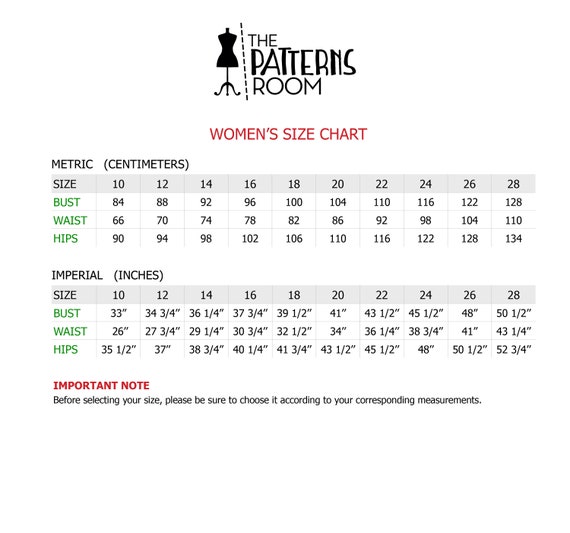 Skirt Measurement Chart For Sewing