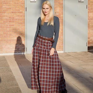Drop waist skirt pattern, Sizes 20-28, PDF, long skirt pattern, sewing patterns for women, gathered skirt pattern, patron couture femme