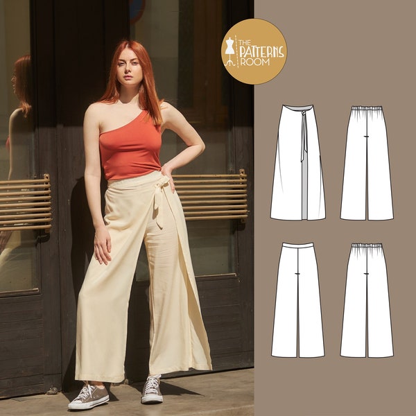 Palazzo pants pattern, sizes 10-18, PDF, wide leg pants pattern, sewing patterns for women, pants sewing pattern, patterns sewing, patron