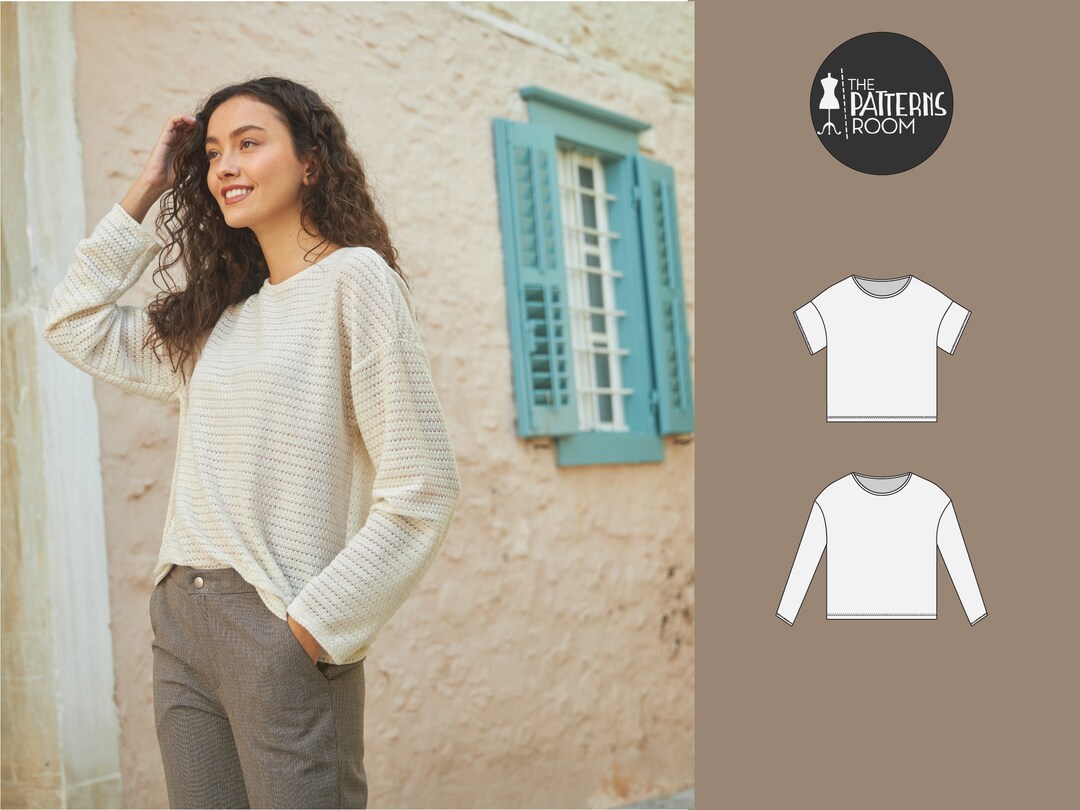 Tshirt Pattern, Loose Fit Tee Pattern, Pdf, Sewing Patterns for Women