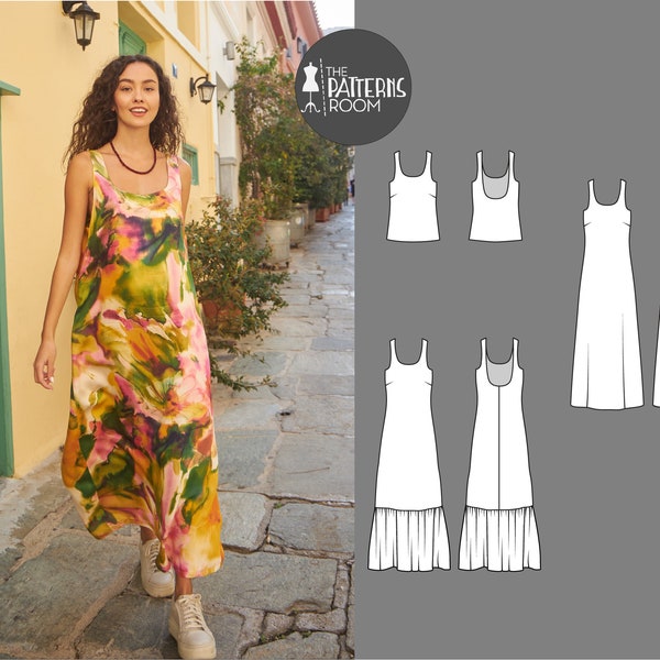 Dress pattern for woman, Sizes 10-18, Sewing pattern for woman, dress sewing pattern, woman dress pattern, slip dress pattern, patron robe