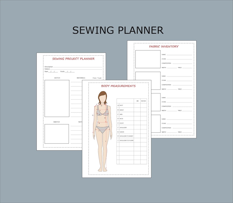 Sewing Planner PDF Printable Planner Sewing Project Planner Etsy