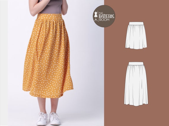 Skirts for Women Women Polka Dot Print Elastic Waist Band Midi