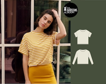 Tshirt pattern, Sizes 20-28, PDF, sewing patterns for women, t shirt pattern, tshirt sewing pattern, womens tshirt pattern, patron couture