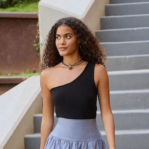One shoulder top pattern, sizes 10-18, pdf, one shoulder sewing pattern, knit top sewing pattern, top patterns for women, summer top pattern