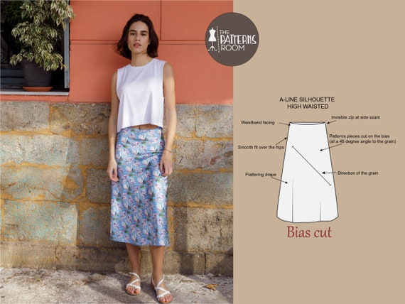 Buy High Waist Skirt Pattern, Indie Sewing Pattern, Sizes 20-28, A