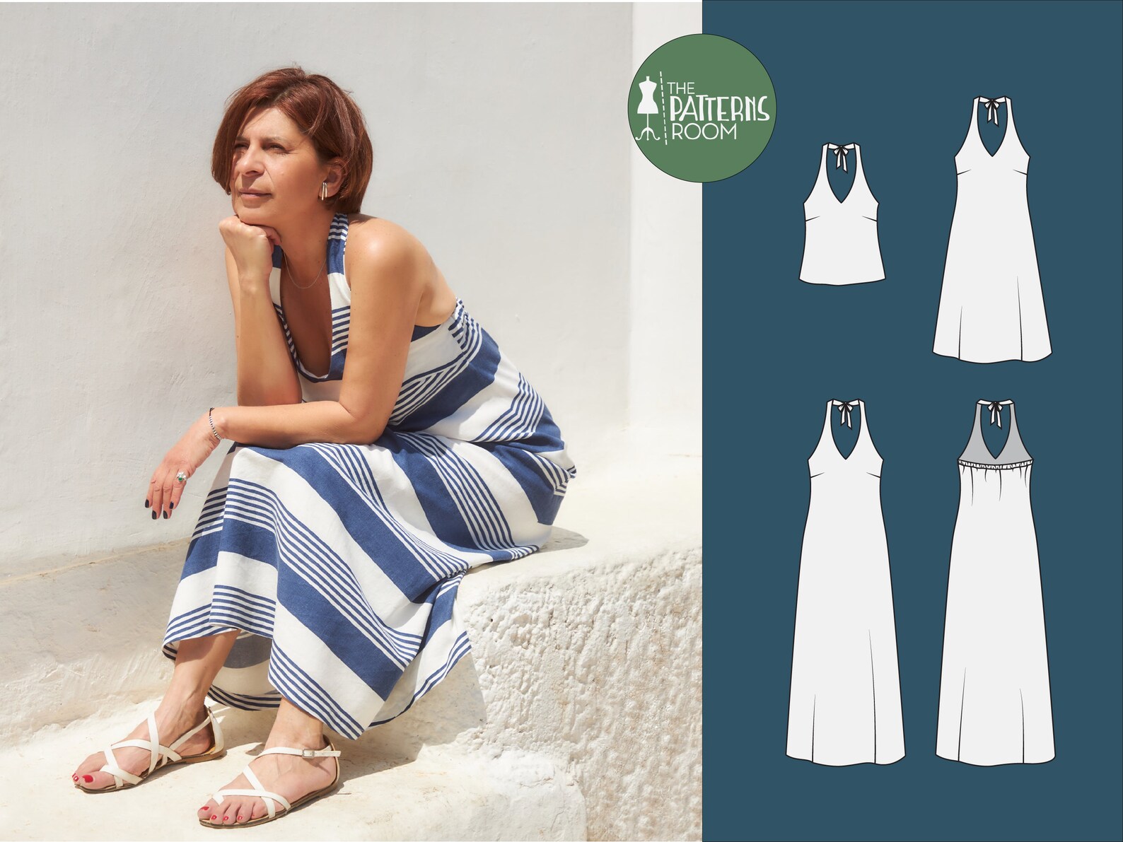 Halter Neck Dress Pattern Sizes 1018 Pdf Halter Top Etsy